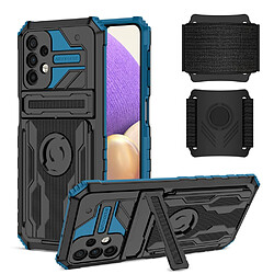 Coque en TPU anti-rayures, réglable avec béquille bleu pour votre Samsung Galaxy A32 5G