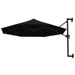 Helloshop26 Parasol mural avec mât en métal 300 cm noir 02_0008683