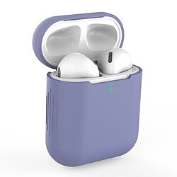 Coque en silicone avec chargement sans fil violet clair pour votre Apple AirPods (2019)/(2016)