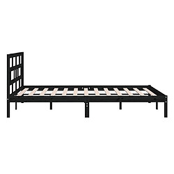 Acheter vidaXL Cadre de lit sans matelas noir bois massif