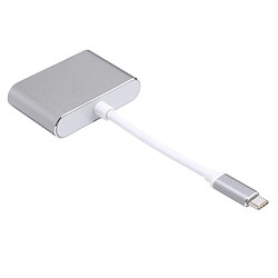 Acheter Wewoo 2 en 1 VGA et gris HDMI femelle vers USB-C / Type-C mâle adaptateur de répartiteur de hub