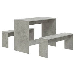 Ensemble salle à manger de jardin 3 pcs,Table et chaise à dîner Gris béton Aggloméré -MN94292