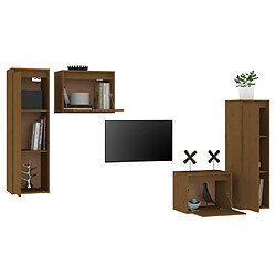 Avis vidaXL Meubles TV 4 pcs Marron miel Bois massif de pin