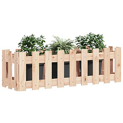 Avis Maison Chic Jardinière,Lit surélevé de jardin - Bac à fleurs - pot de fleur design de clôture 100x30x30cm pin massif -GKD26508