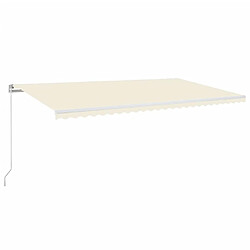 vidaXL Auvent manuel rétractable avec LED 600x350 cm Crème