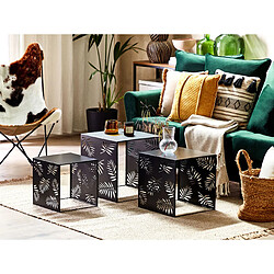 Beliani Lot de 3 tables noires WALDO