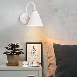 Stoex Applique Murale Moderne en Bois Applique Murale Minimaliste Rétro (Blanc) Lampe Murale Nordique Pour Salon Chambre Étude Porche Couloir E27