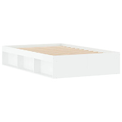 Maison Chic Lit adulte - Lit simple Cadre de lit,Structure du lit Contemporain blanc 120x190 cm petit double -MN87672 pas cher