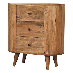 Avis Artisan Furniture Cabinet mini en bois massif chêne avec 3 tiroirs, rangement chambre ou salon