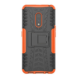 Wewoo Coque Pour OPPO Realme X Tire Texture Antichoc TPU + PC Housse de protection avec support Orange