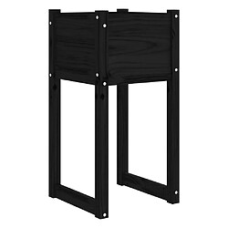 Avis vidaXL Jardinières 2 pcs Noir 40x40x81 cm Bois massif de pin