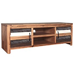 Helloshop26 Meuble télé buffet tv télévision design pratique bois massif d'acacia 120 cm 2502167/2