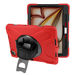 Avizar Coque pour iPad Air 13 2024 Antichoc avec Poignée Support et Sangle Rouge