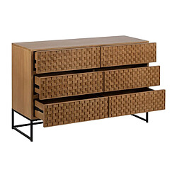 Avis BigBuy Home Caisson à Tiroirs MARIGNI Noir Naturel Fer Bois MDF 118 x 42 x 77 cm