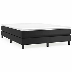 Maison Chic Lit Adulte - Lit simple Lit à sommier tapissier avec matelas moelleux - Meuble de Chambre - Noir 140x190 cm Similicuir -MN56185