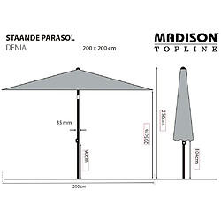 Madison Parasol de jardin Denia 200x200 cm vert pas cher