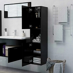 Avis Maison Chic Armoire de salle de bain,Meuble de rangement,Meuble haut Noir 30x30x130 cm Aggloméré -GKD616029