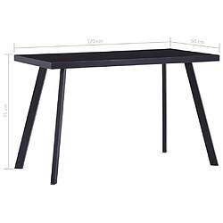 Acheter vidaXL Table à manger Noir 120x60x75 cm Verre trempé