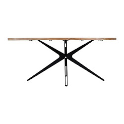 Avis Vente-Unique Table à manger 8 personnes en bois d'acacia et métal - Naturel et noir - LIVIANI