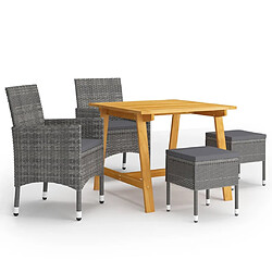 Maison Chic Ensemble de salle à manger de jardin 5 pcs,Table et chaises d'extérieur Gris -GKD680660