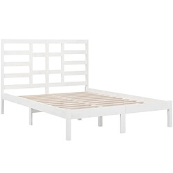 Acheter Maison Chic Lit adulte - Lit simple Cadre de lit,Structure du lit Contemporain Blanc Bois massif 160x200 cm -MN26066