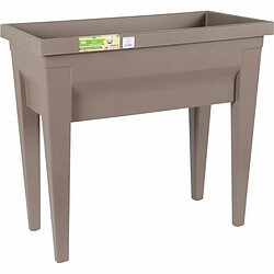 EDA Plastiques Table potager City Veg&Table - 76 x 38,5 x Hauteur 68 cm - 57 L - Taupe