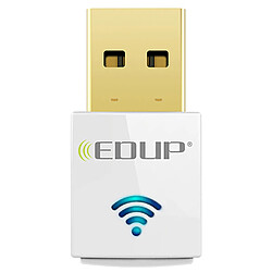 Carte réseau WiFi double bande 2,4 GHz / 5,8 GHz Mini adaptateur USB sans fil 11AC 600 Mbps - Blanc