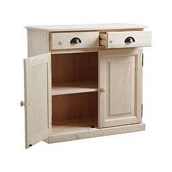 Aubry Gaspard Buffet en bois brut 2 portes 2 tiroirs.