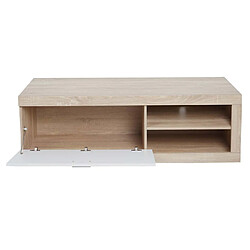 Acheter Decoshop26 Meuble TV compartiment de rangement avec porte 43x140x41 cm MDF aspect chêne blanc 04_0007853