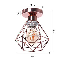 Stoex Plafonnier Rétro Or Rose Lampe de Plafond E27 Cage en Métal Luminaire Plafonnier Vintage D'Intérieur pas cher