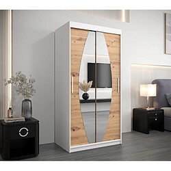 Abiks Meble Armoire Elypse à portes coulissantes 200/100/62 2 portes (blanc/artisan)