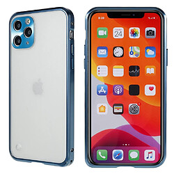 Coque en TPU + métal ultra-mince, mat, anti-chute pour votre iPhone 11 Pro Max 6.5 pouces - bleu