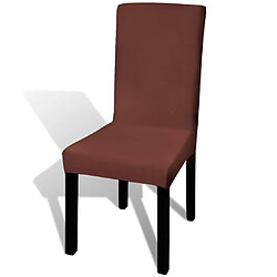 vidaXL Housse de chaise droite extensible 4 pcs marron