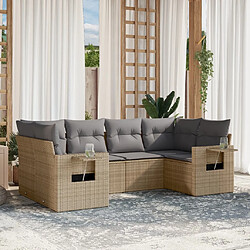 Maison Chic Salon de jardin avec coussins 6 pcs | Ensemble de Table et chaises | Mobilier d'Extérieur beige résine tressée -GKD16113