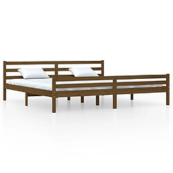 vidaXL Cadre de lit sans matelas marron miel bois massif 200x200 cm