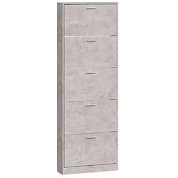 Acheter vidaXL Armoire à chaussures Gris béton 59x17x169 cm Bois d'ingénierie