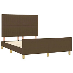 Acheter Maison Chic Cadre/structure de lit avec tête de lit pour adulte - Lit Moderne Chambre Marron foncé 140x190 cm Tissu -MN15337