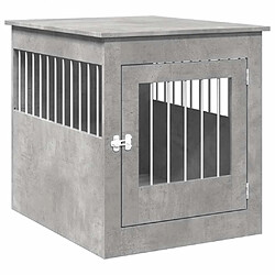 vidaXL Meuble de cage pour chiens gris béton 64,5x80x71 cm