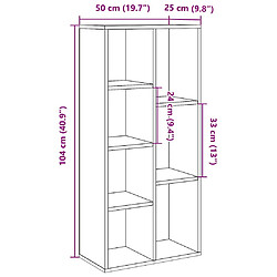 vidaXL Bibliothèque vieux bois 50x25x104 cm pas cher