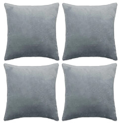 vidaXL Housses de coussin 4 pcs Tissu 40x40 cm Gris