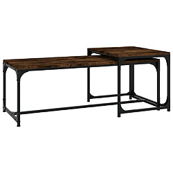 Maison Chic Lot de 2 Tables basses,Table Console pour salon Chêne fumé Bois d'ingénierie -MN45009