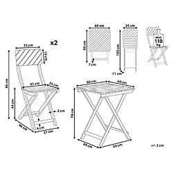 Avis Beliani Ensemble pour bistro Bois Bois foncé ARDORE