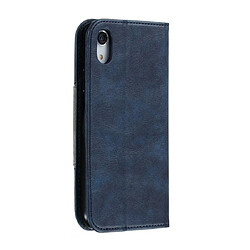 Avis Wewoo Housse Coque Pour iPhone XR Splicing Color Magnetic Hem Horizontal Flip Leather Case with Holder & Card Slots Blue