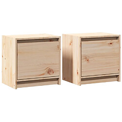 vidaXL Tables de chevet 2 pcs 40x30,5x40 cm bois de pin massif