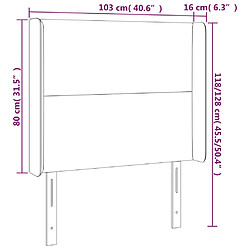 vidaXL Tête de lit à LED Bleu 103x16x118/128 cm Tissu pas cher