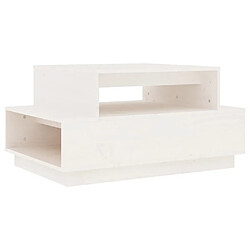 Maison Chic Table basse,Table Console Table d'appoint, Table pour salon Blanc 80x55x40,5 cm Bois massif de pin -MN84764