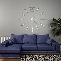 Decoshop26 Horloge murale 3D Design moderne 100 cm XXL Argenté DEC022268