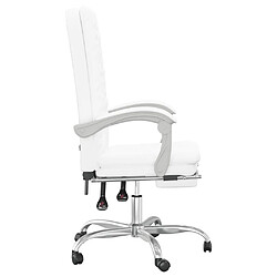 Avis vidaXL Fauteuil inclinable de bureau Blanc Similicuir