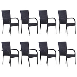 Acheter vidaXL Ensemble à manger de jardin 9 pcs - Noir