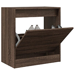 Maison Chic Armoire à chaussures | Meuble de rangement à chaussures Meuble d'Entrée chêne marron 60x34x63,5 cm bois ingénierie -MN41223